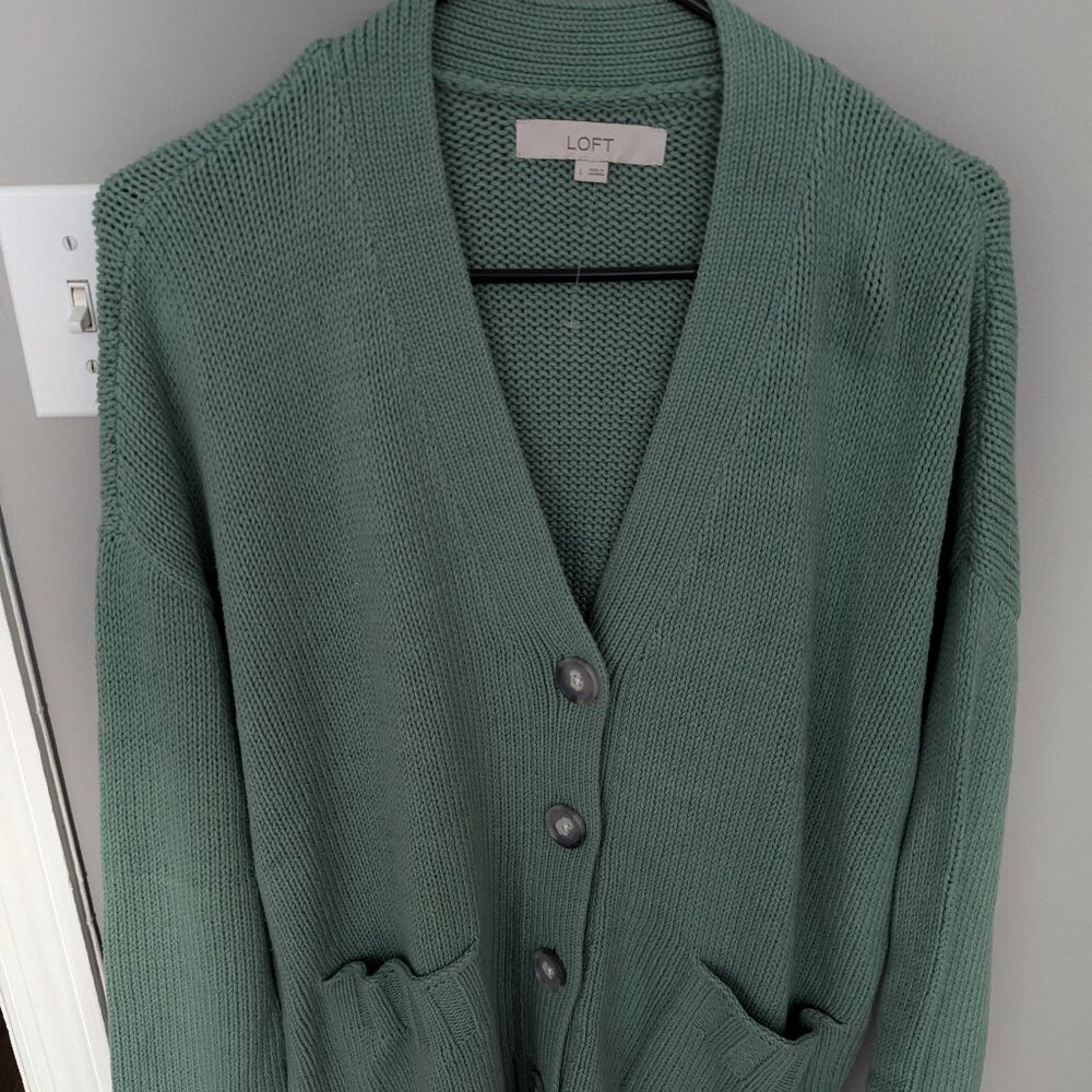 Cozy Green Cardigan from Loft
